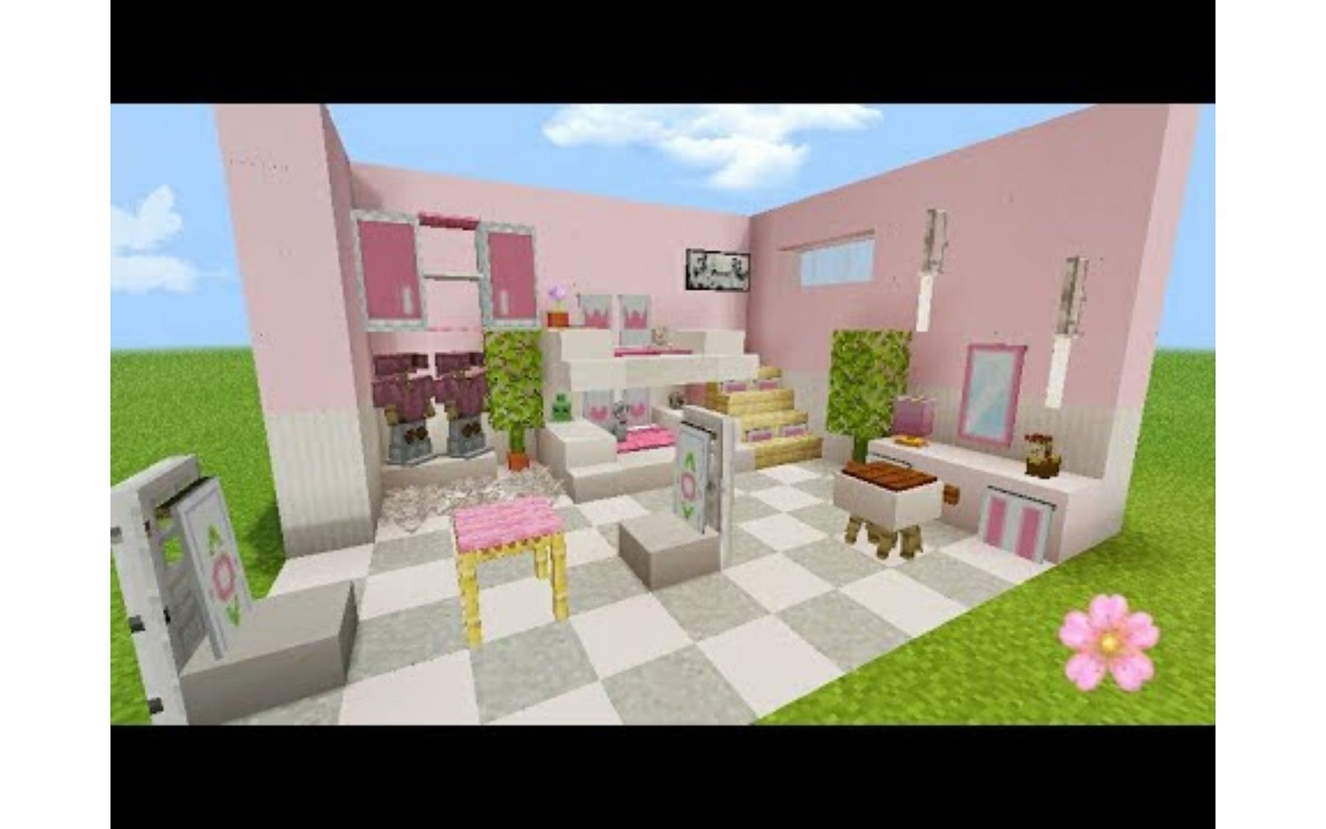 This bedroom is perfect for those who love pastel colors (Image via YouTube/Crian Gaming)