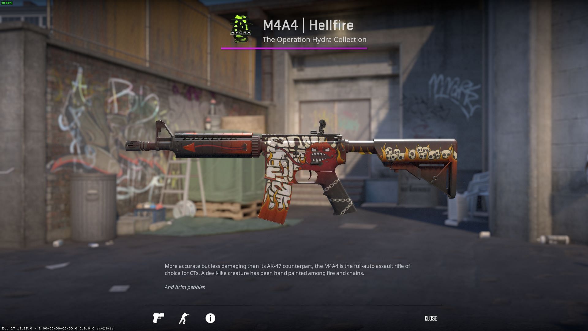 Hellfire M4A4 in CS2 (Image via Valve)