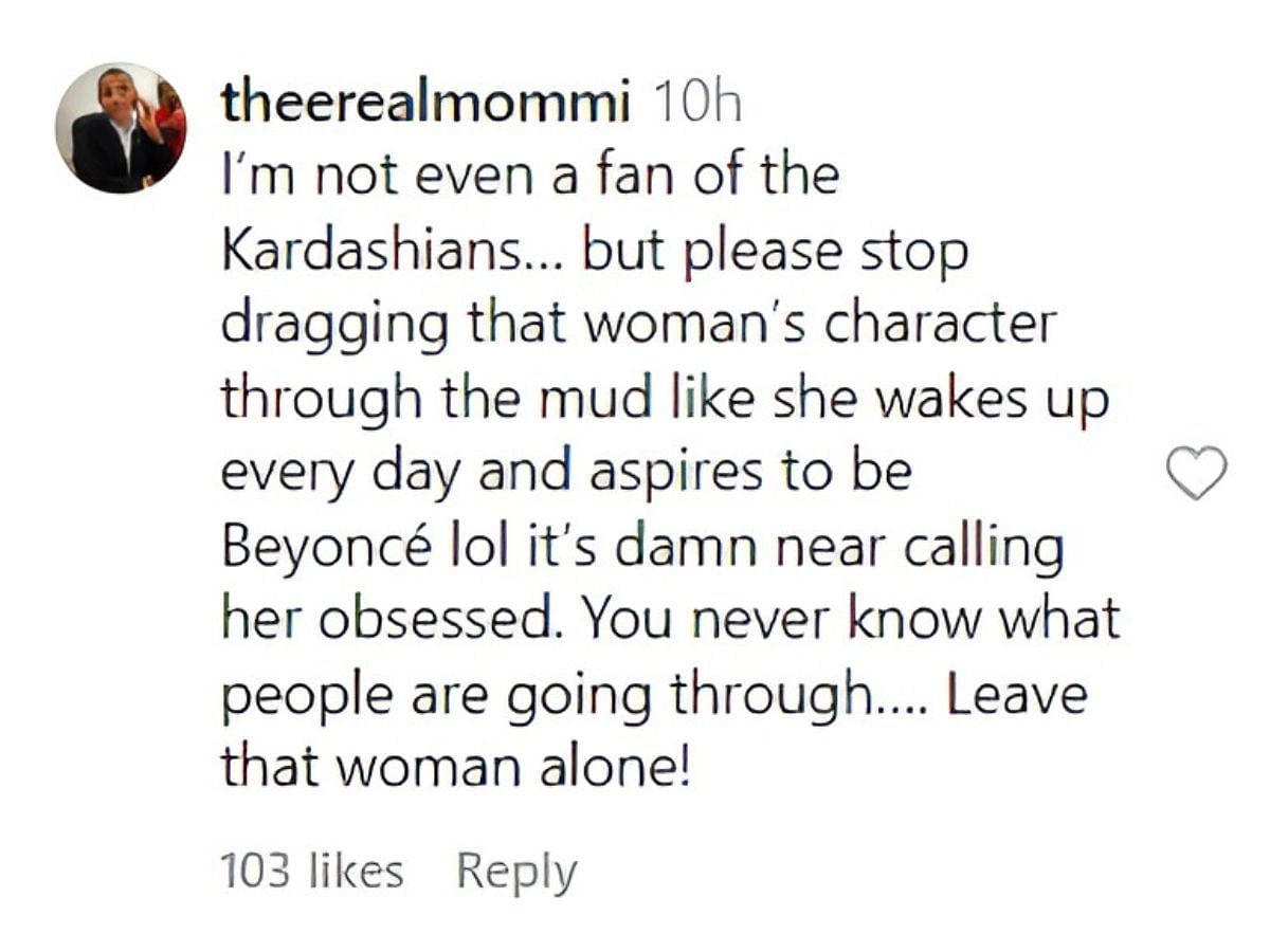 Then there are those that support the reality star (image via @theerealmommi on Instagram)