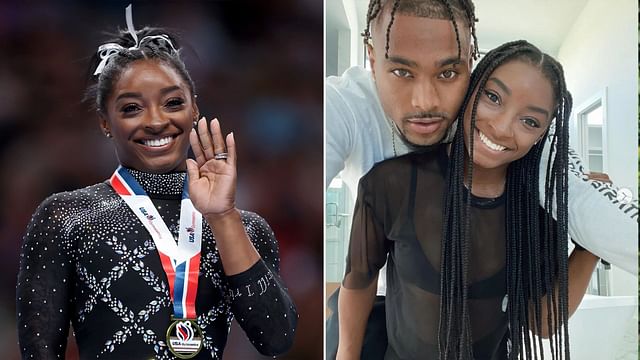 Simone Biles and Jonathan Owens (Image via Sportskeeda)