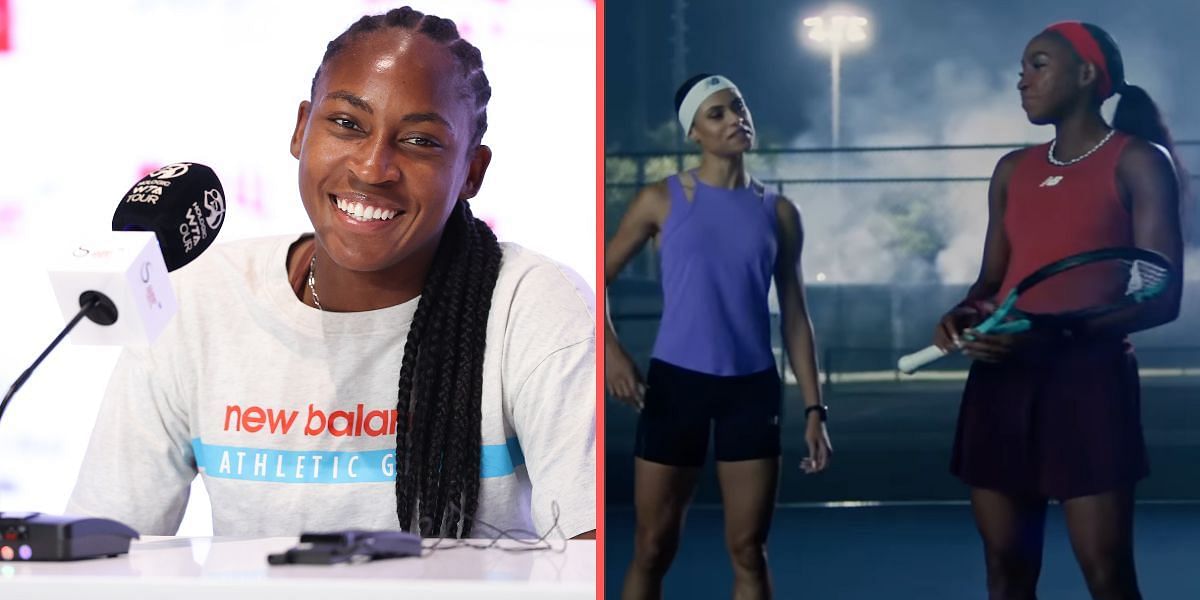 Coco Gauff(left) and with Sydney McLaughlin(right)