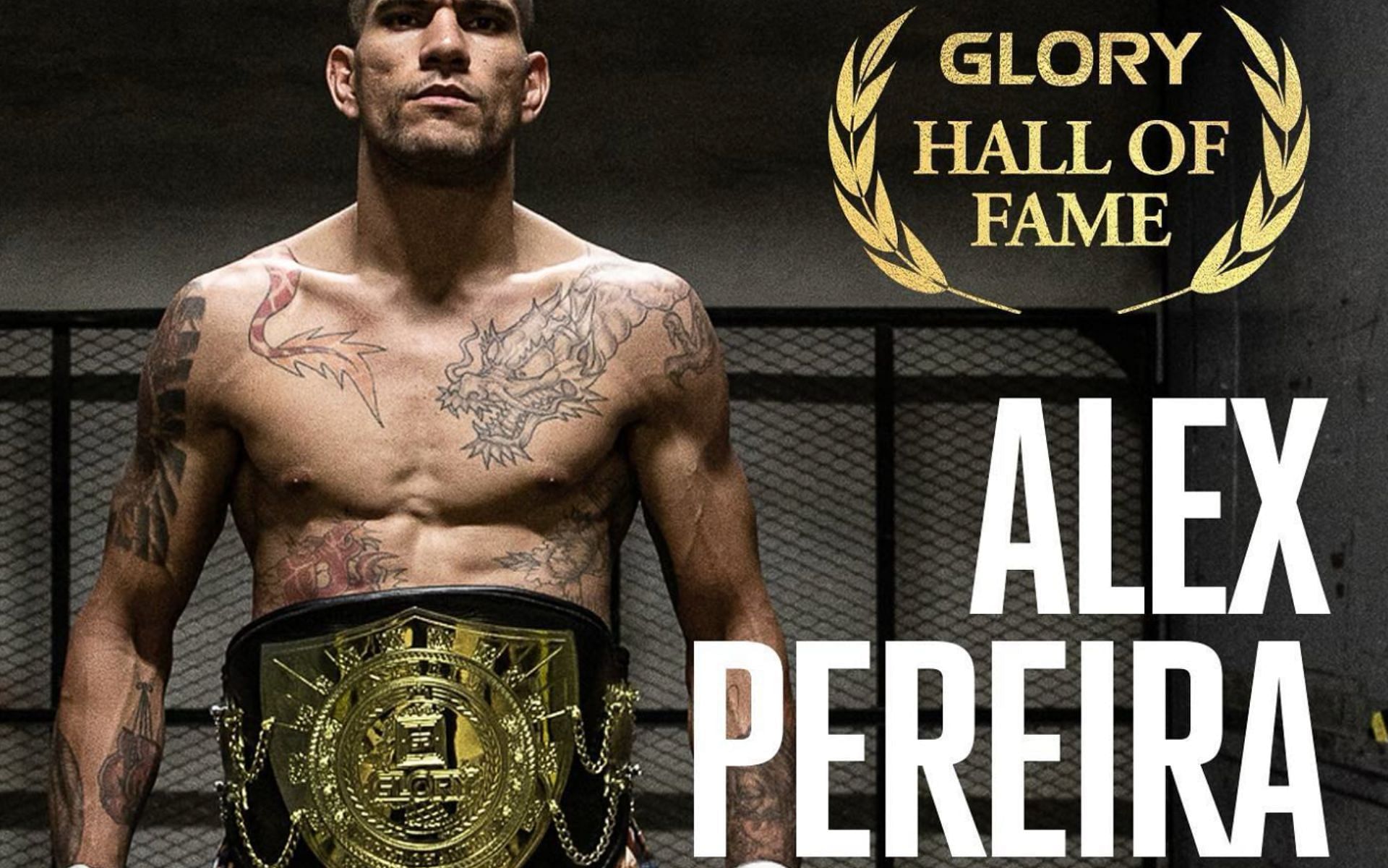 Alex Pereira getting inducted into the Glory Hall of Fame [Photo Courtesy @glorykickboxing on Instagram]