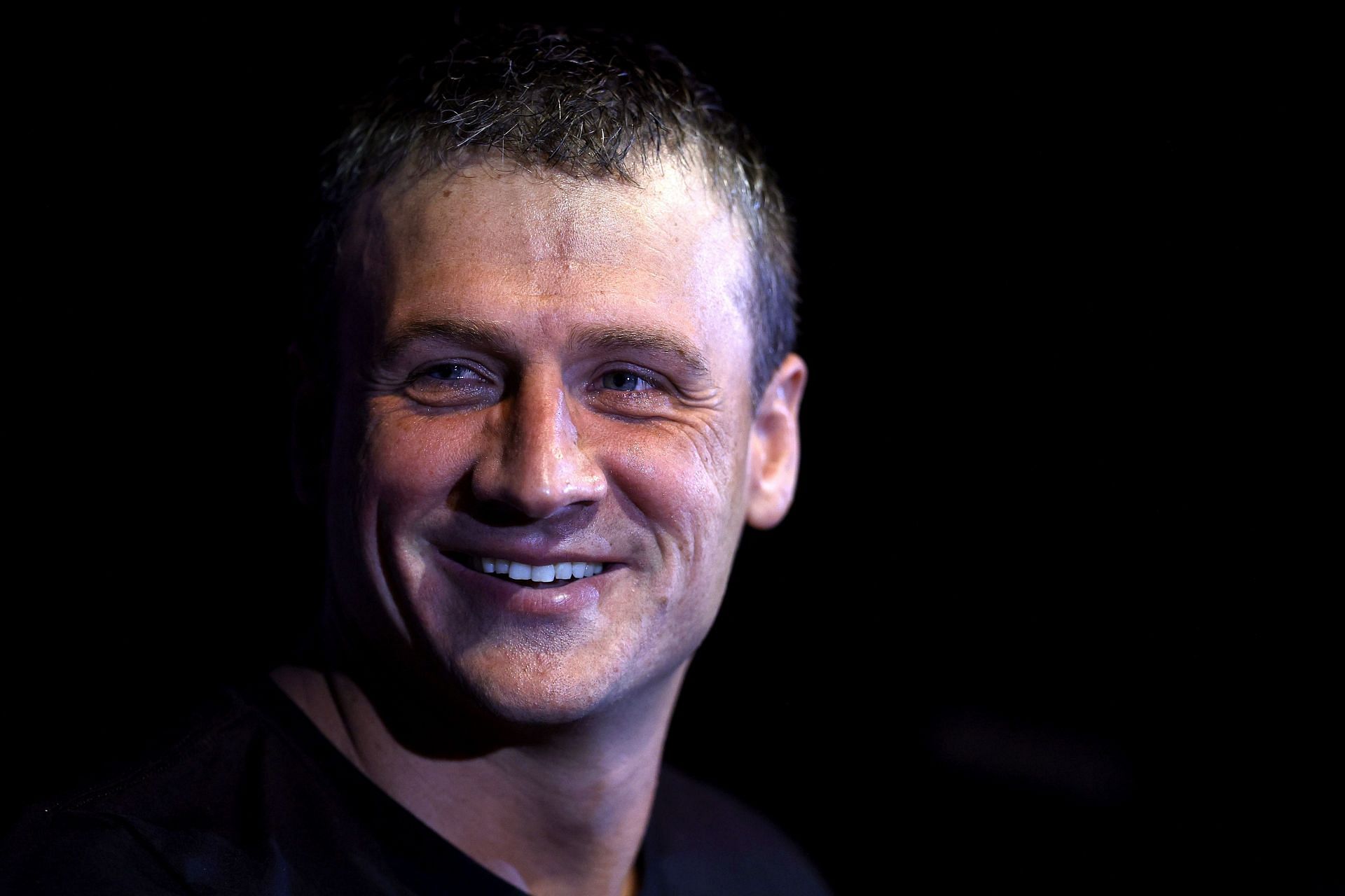 Ryan Lochte speaks in a press conference during the 2021 U.S. Olympic Team Swimming Trials in Omaha, Nebraska.