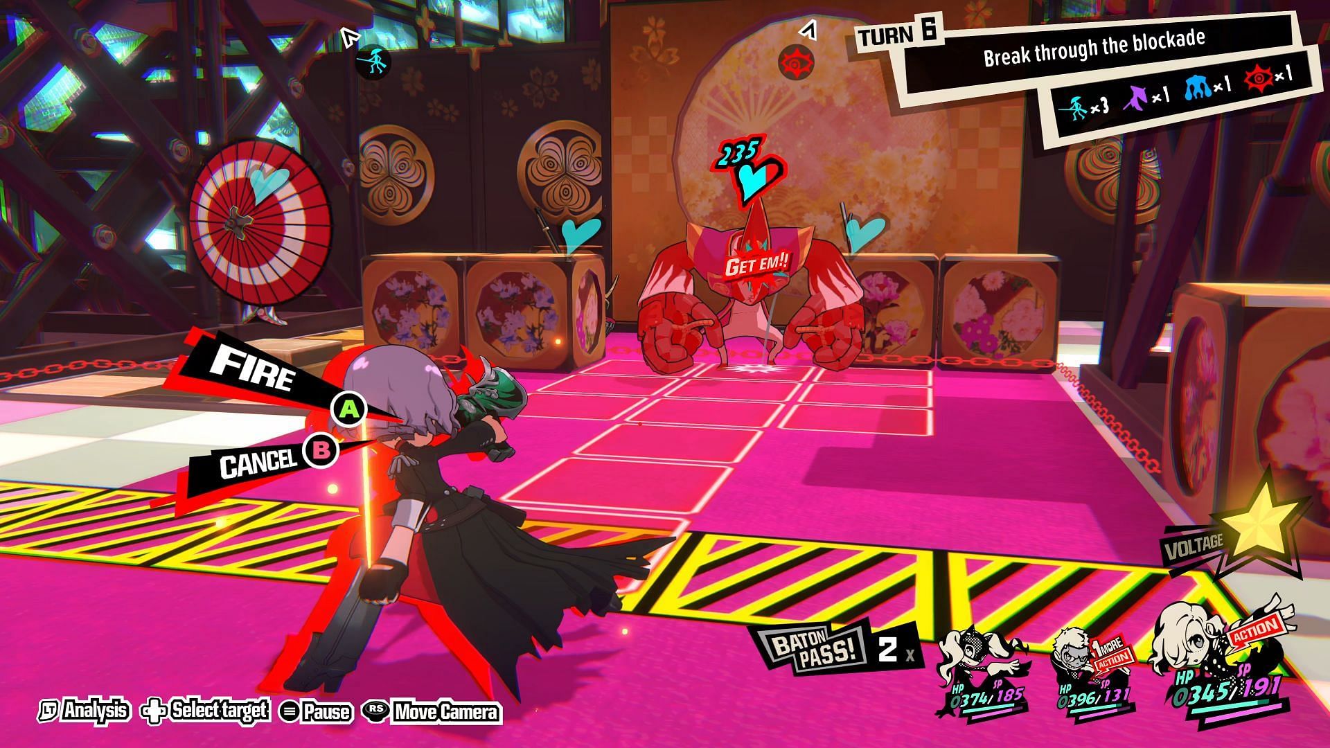Exploit enemy weakness to get One More (Image via Persona 5 Tactica)