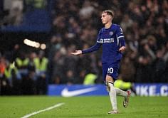 Watch: Chelsea's Cole Palmer gets shoved aside by Erling Haaland as he attempts to listen in on Manchester City team huddle