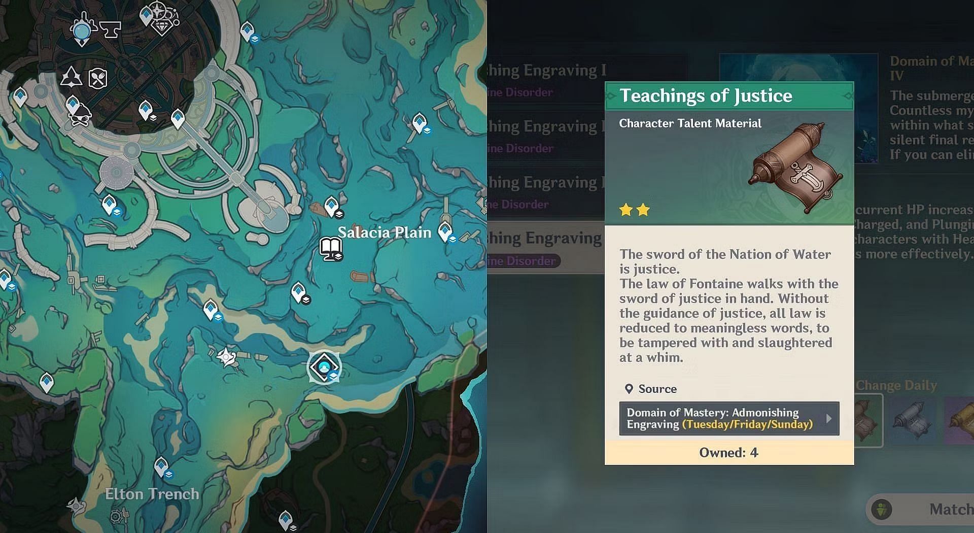 Teachings of Justice and Domain location (Image via HoYoverse)