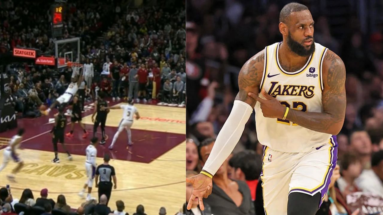 LeBron James was called for a technical foul for hanging on to the rim for too long late in the game against the Cleveland Cavaliers.