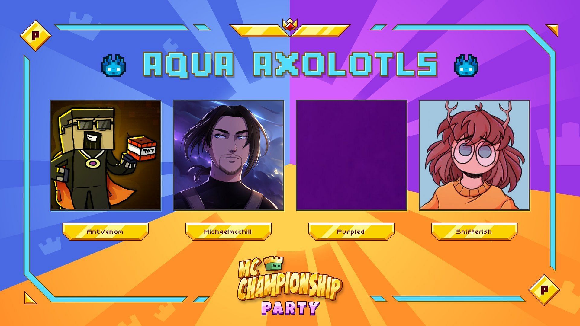 The Aqua Axolotls for MCC Party (Image via Noxcrew)