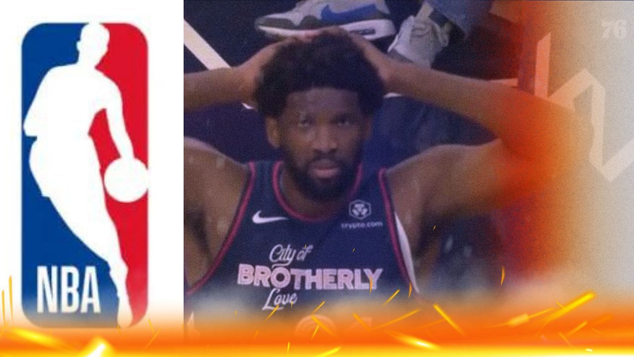 Joel Embiid seemingly fights the urge to do DX crotch chop