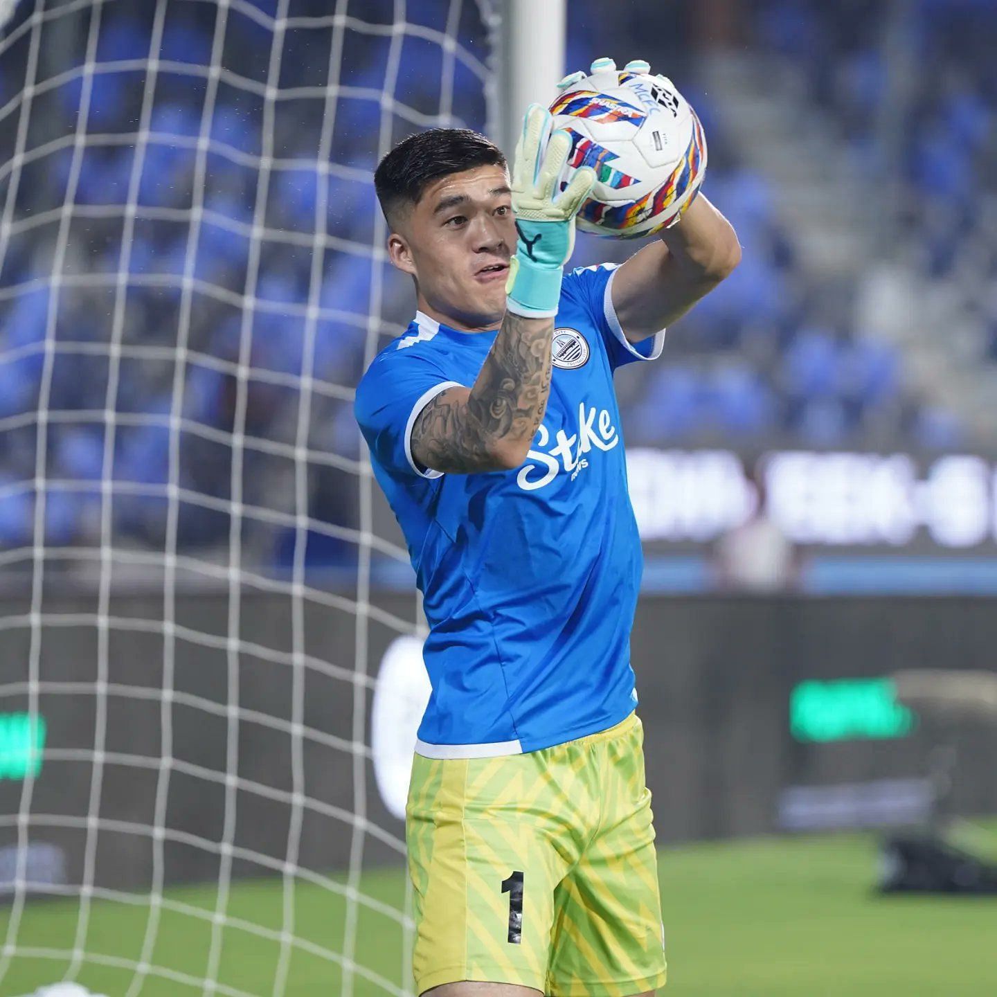 Phurba Lachenpa in pre-game warmup for Mumbai City. (MCFC)