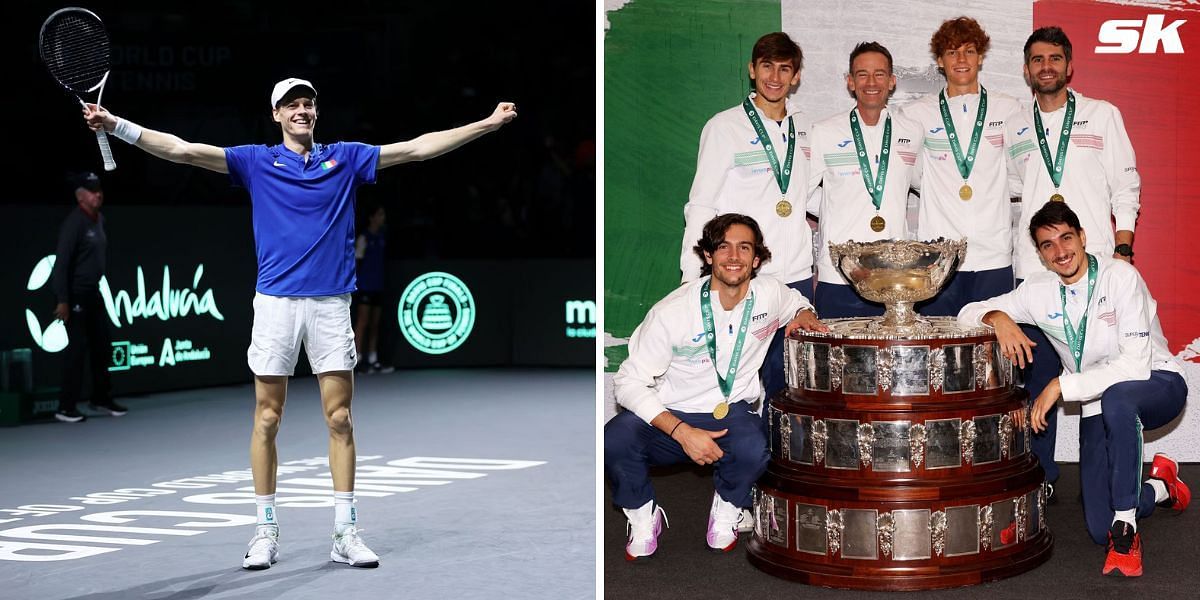 Tennis fans hail Jannik Sinner as Italy win the 2023 Davis Cup in Malaga, Spain.