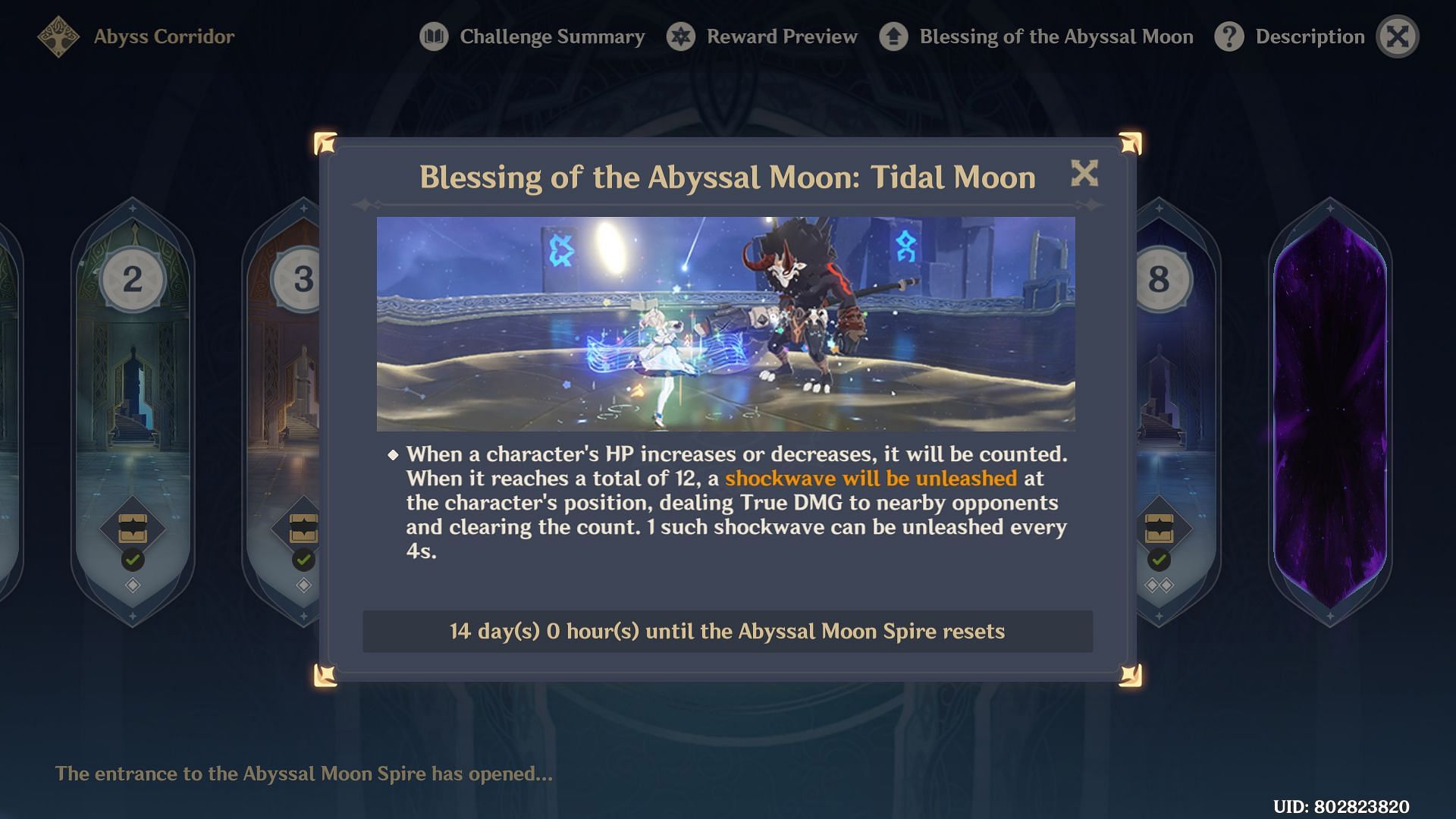 Blessing of the Abyssal Moon (Image via Genshin Impact)