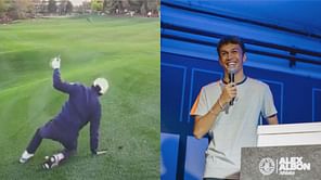 “Lily is gonna roast him for that”: Alex Albon slipping while playing golf in Netflix Cup draws hilarious reactions from F1 fans