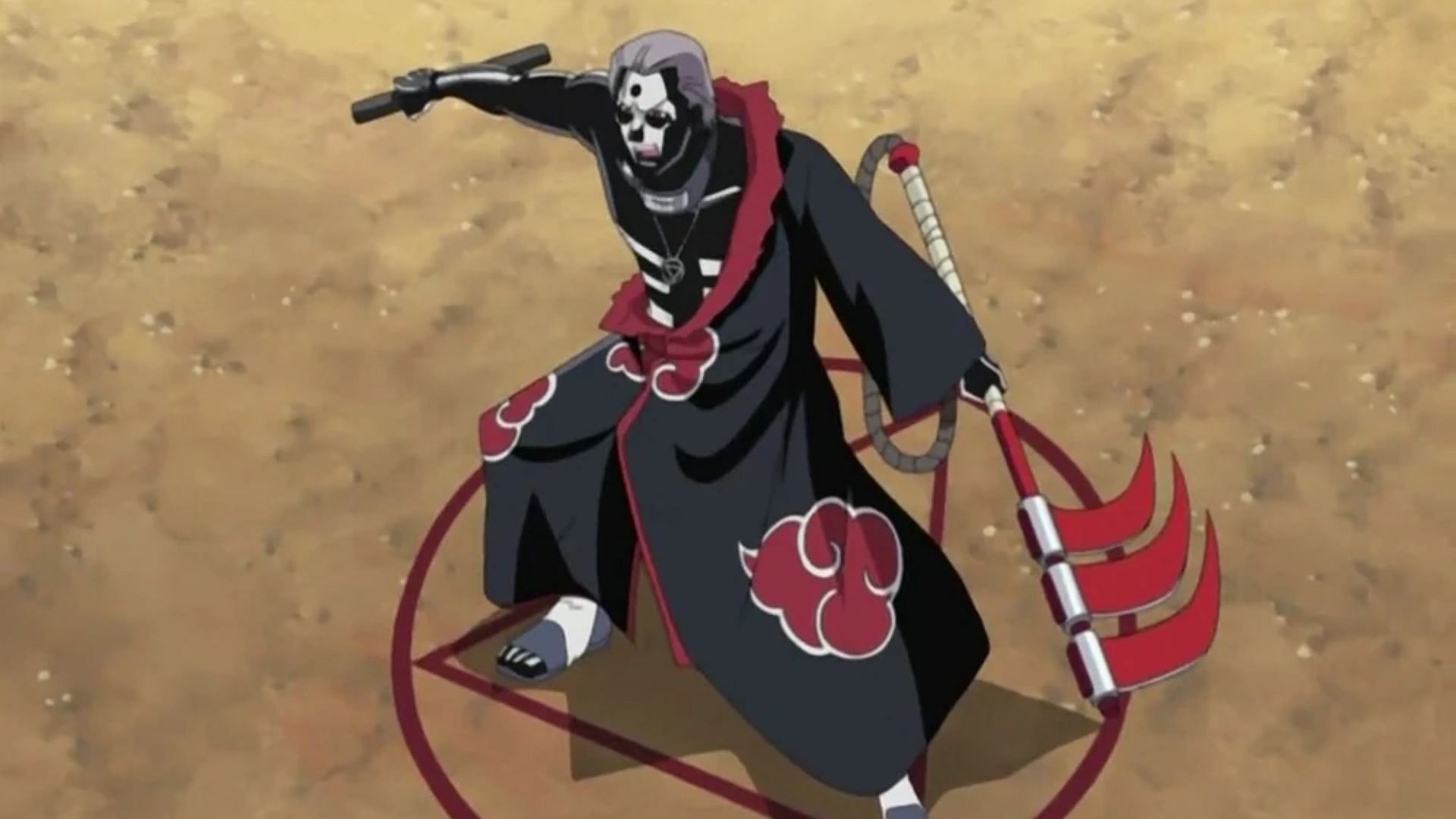 Hidan&#039;s ritual makes his immortality much more deadly. (Image via Studio Pierrot)