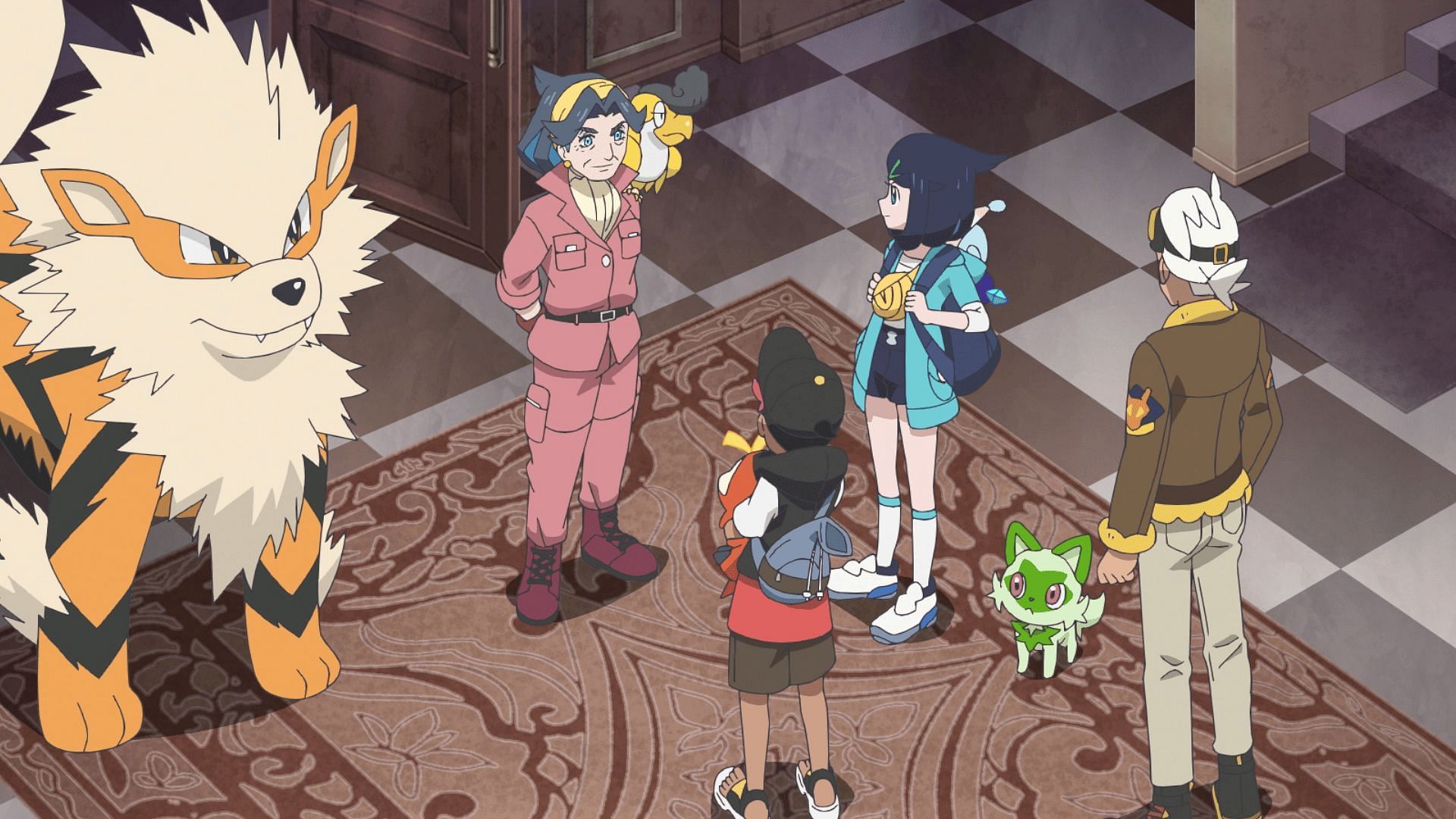 Liko&#039;s grandmother Diana in Pokemon Horizons Episode 24 (Image via The Pokemon Company)