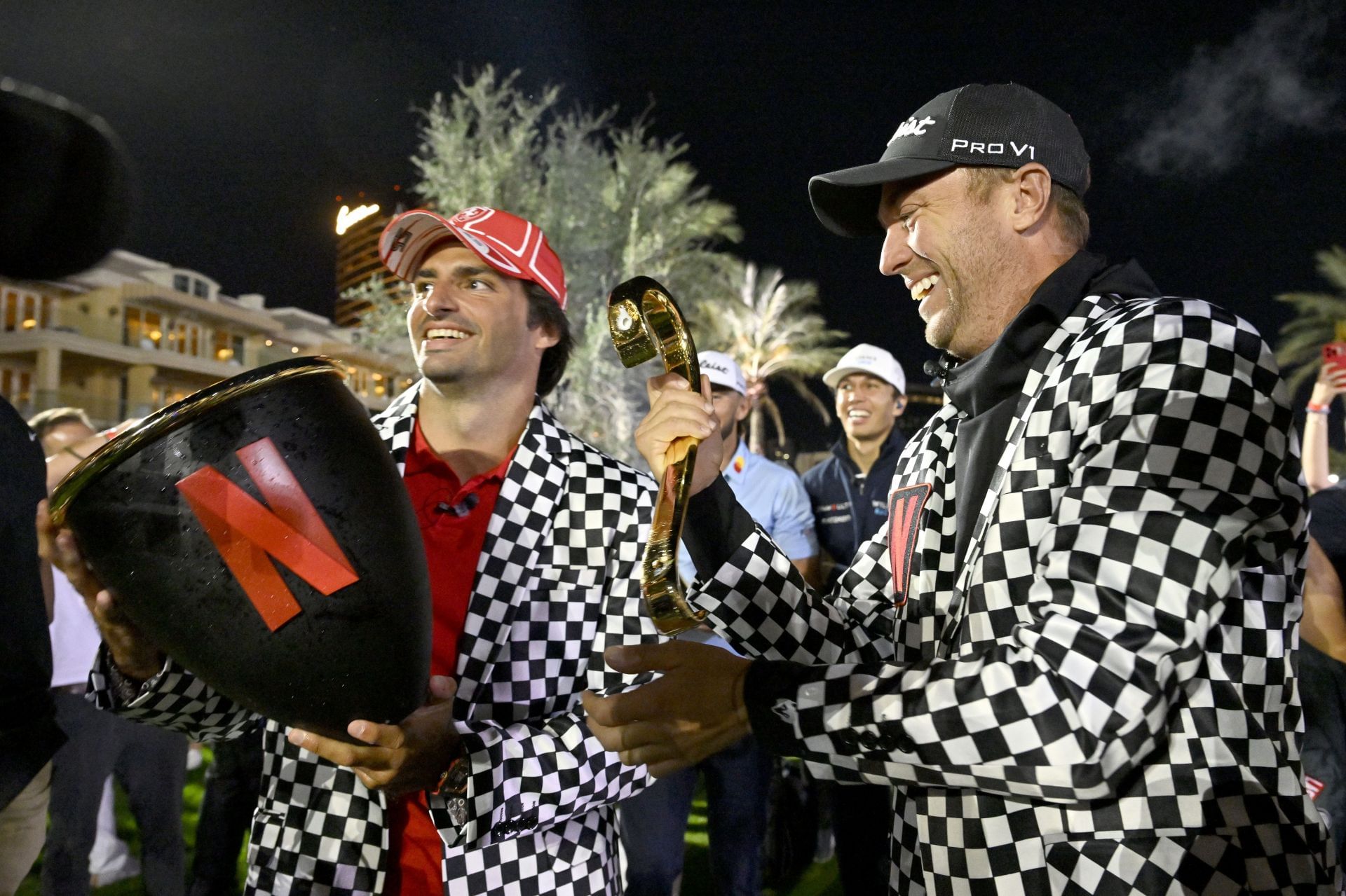 Carlos Sainz and Justin Thomas win The Netflix Cup 2023 (Image via Getty)