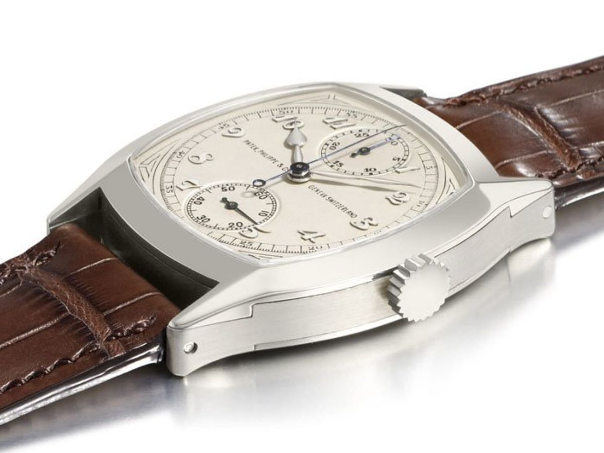 Unique Cushion-shaped Single Button Chronograph in 18k White Gold (Image via Patek Phillippe)