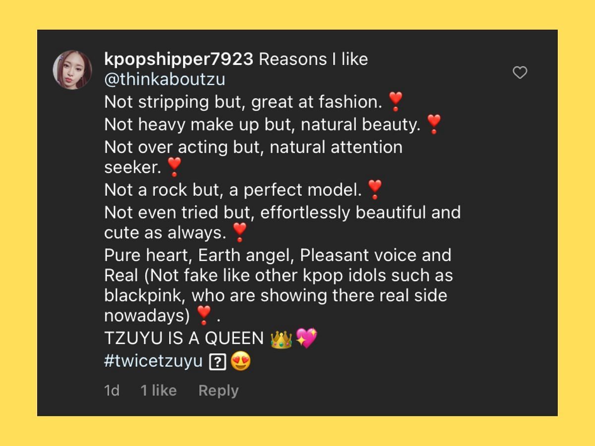 A fan expressed their love on the TWICE maknae&#039;s latest Pond&#039;s campaign by stating reasons for loving the sub-vocalist (Image via Instagram/ @thinkaboutzu)