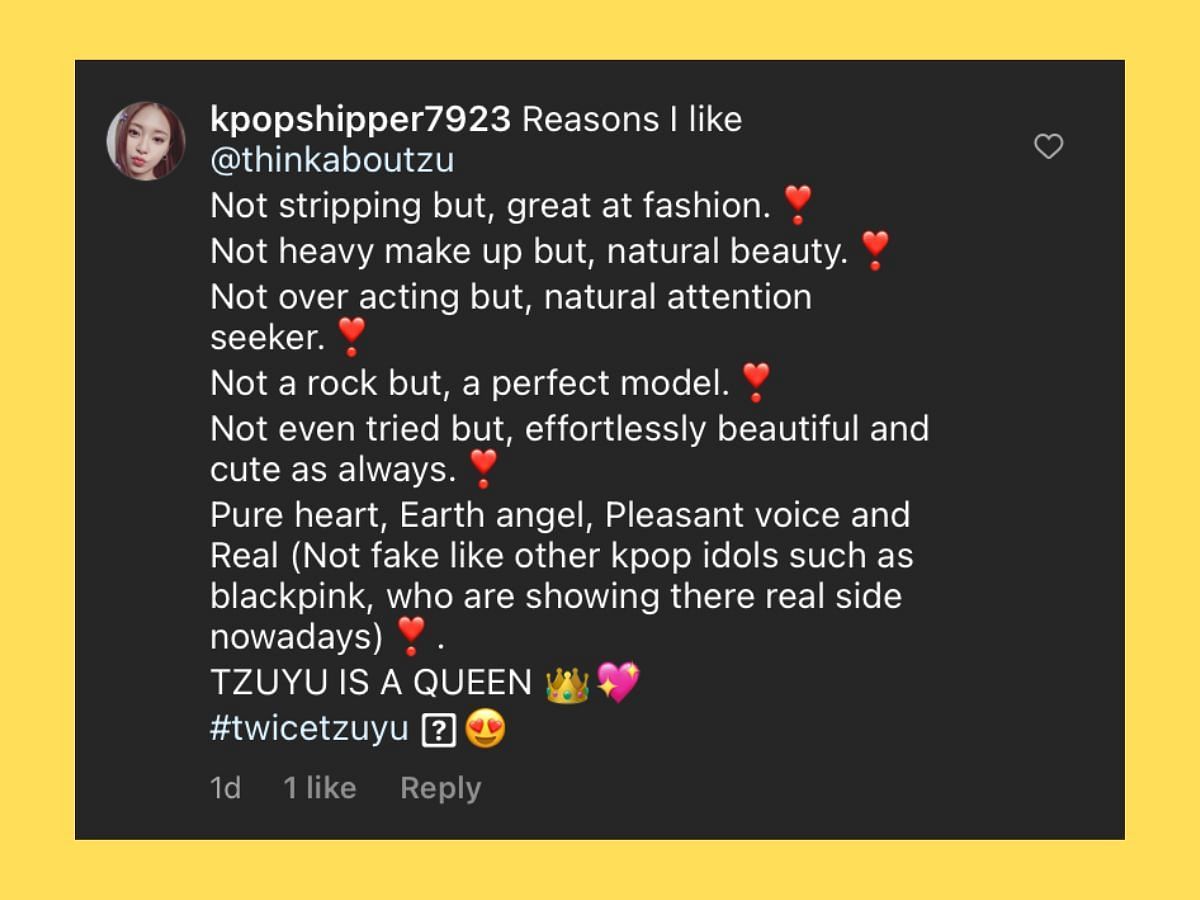 A fan expressed their love on the TWICE maknae's latest Pond's campaign by stating reasons for loving the sub-vocalist (Image via Instagram/ @thinkaboutzu)