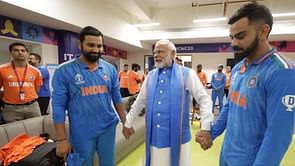 Picture of PM Narendra Modi holding Rohit Sharma and Virat Kohli’s hands in Indian dressing room after World Cup heartbreak goes viral