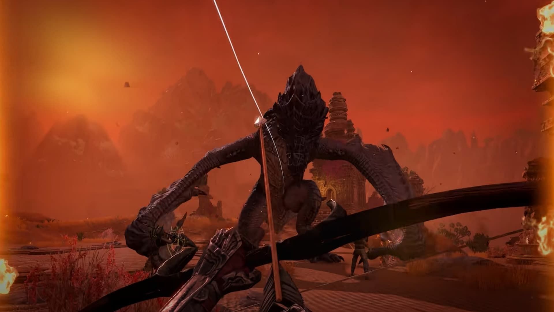Adventurer battling a dragon in The Elder Scrolls Online