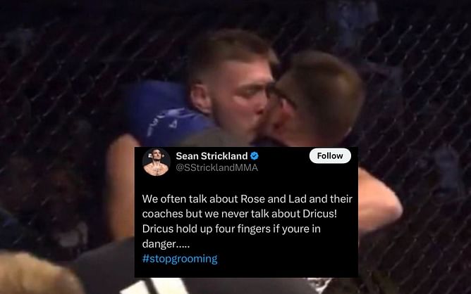 "We often talk about Rose" - 'Stop grooming' says Sean Strickland as he reacts to snap of Dricus du Plessis kissing his coach