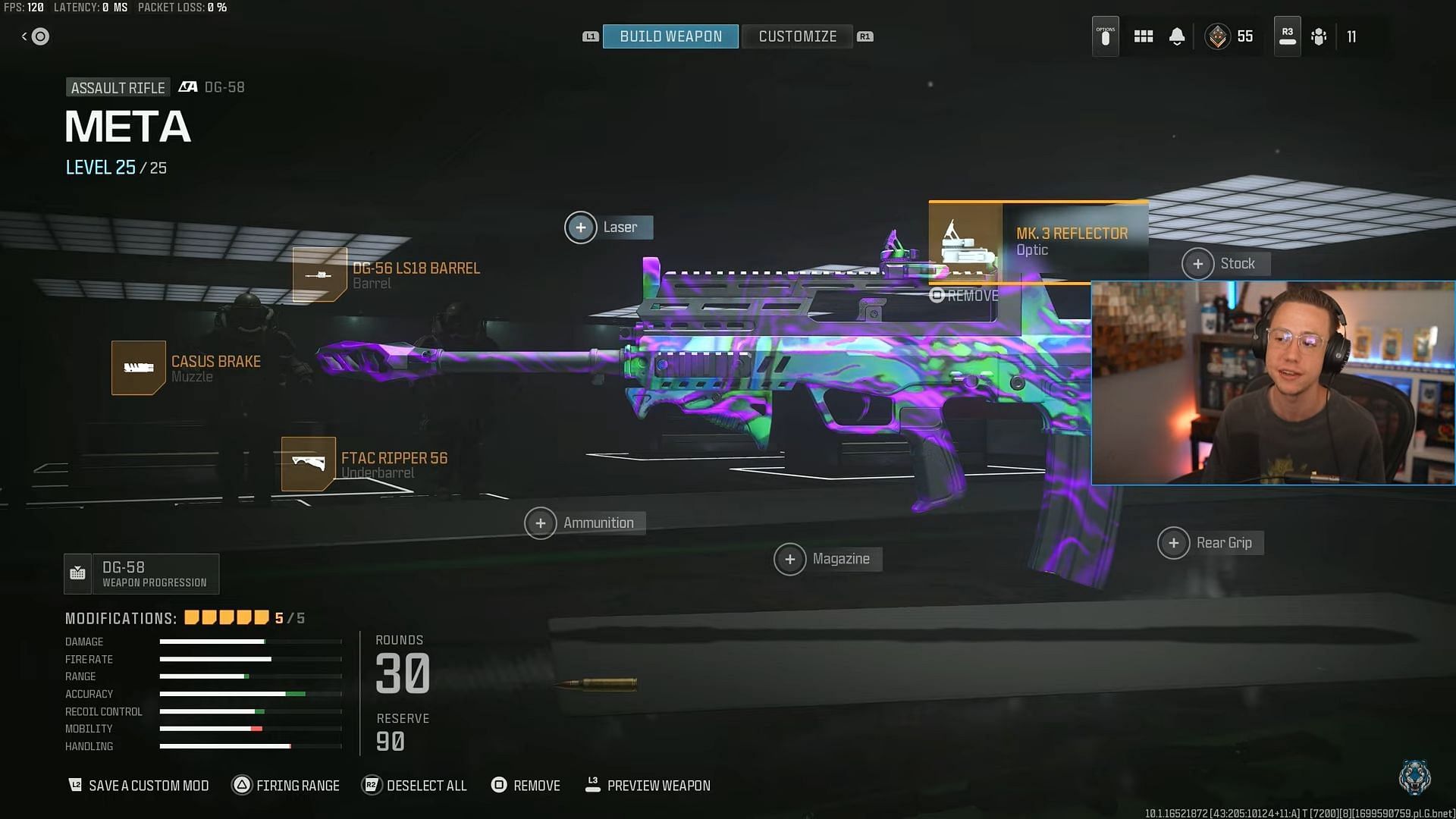 The DG-58 meta loadout for Modern Warfare 3 launch (Image via Activision and YouTube/WhosImmortal)