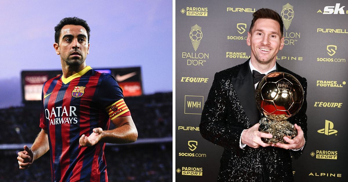 Barcelona boss Xavi (left) and Lionel Messi