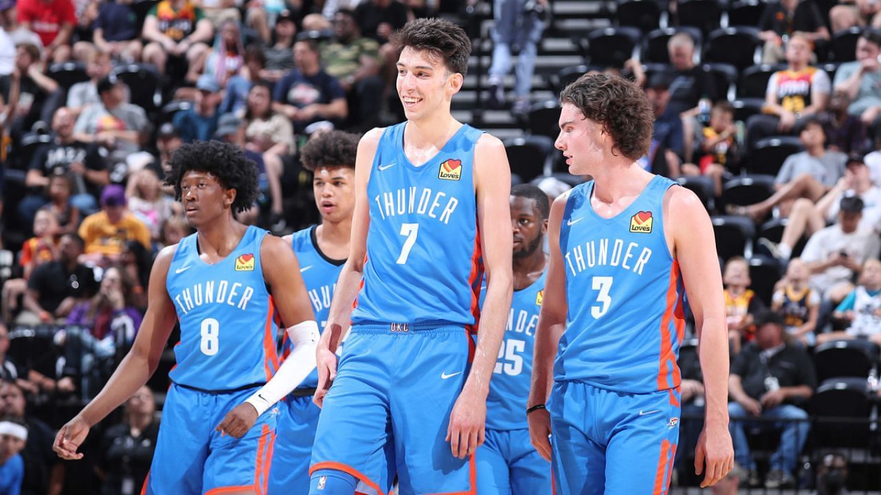 Jalen Williams [8] has been ruled out while Chet Holmgren [7] and Josh Giddey [3] are available for the OKC Thunder on Saturday against the Philadelphia 76ers.