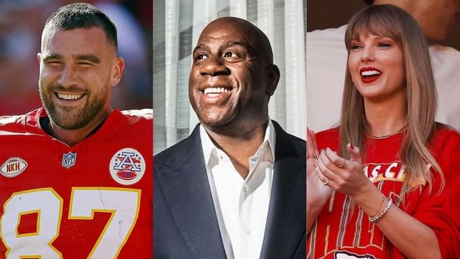 Magic Johnson gets honest on NFL's stance with Travis Kelce-Taylor Swift's budding romance