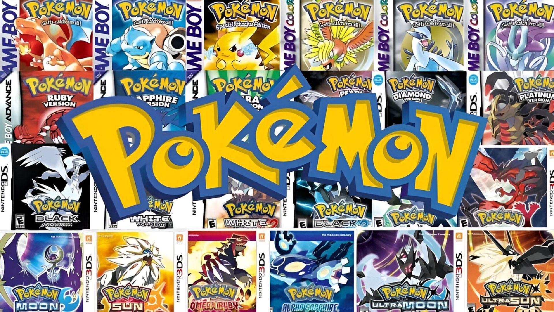 Various Pokemon games seen behind the franchise