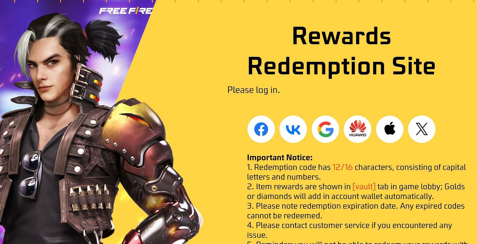 Garena Free Fire Redeem Code Today - Updated