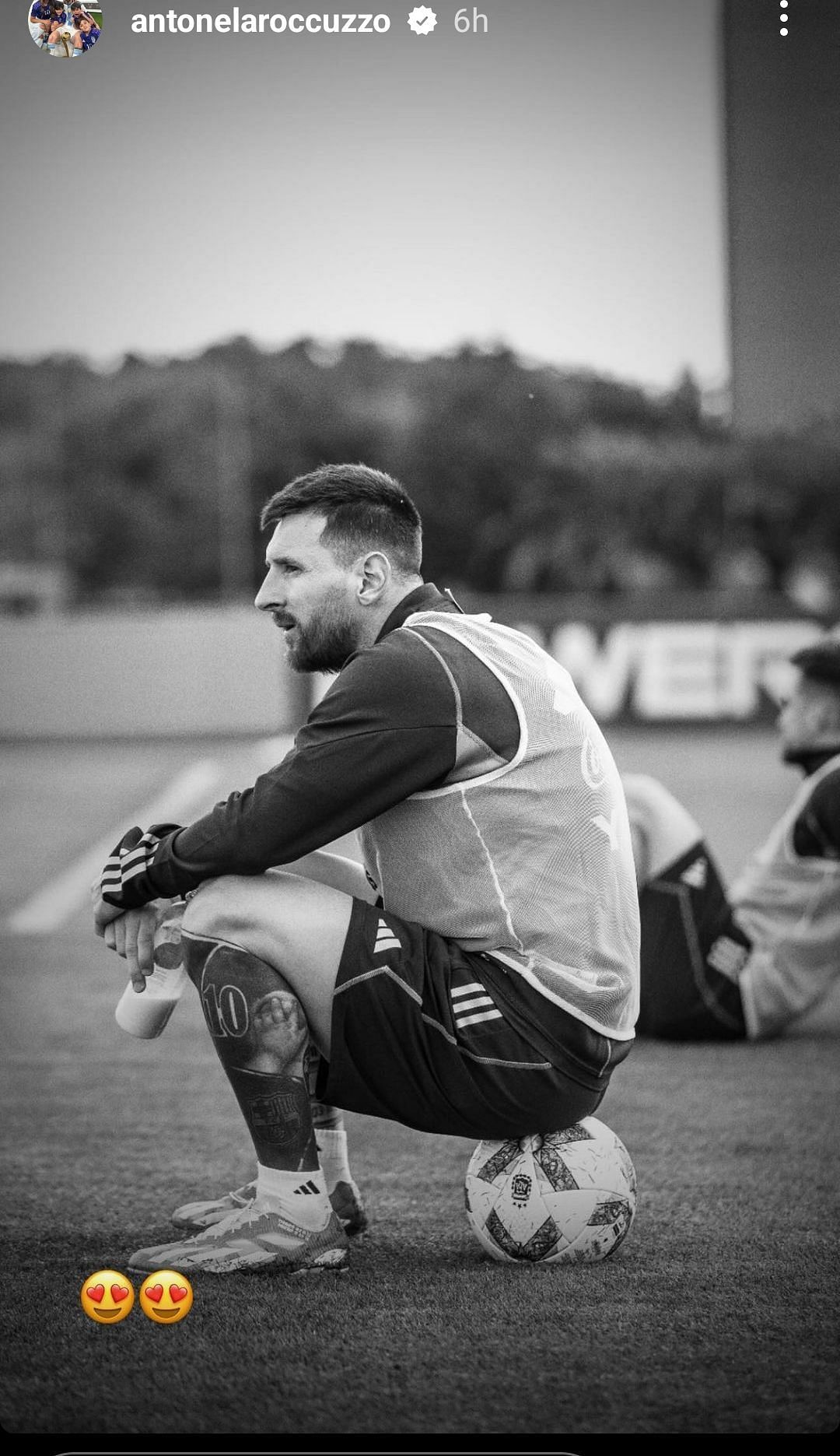 Antonela Roccuzzo&#039;s Instagram story of Lionel Messi if