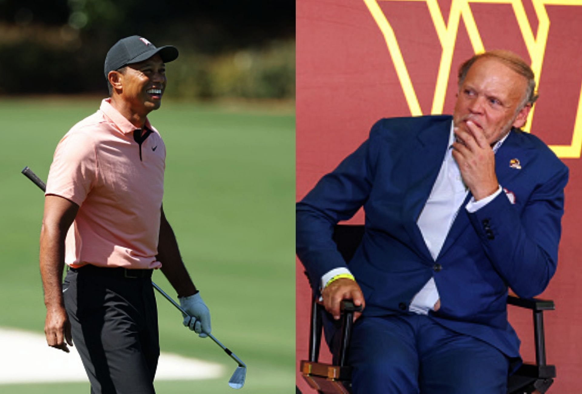 Tiger Woods and David Blitzer (Image via Getty).