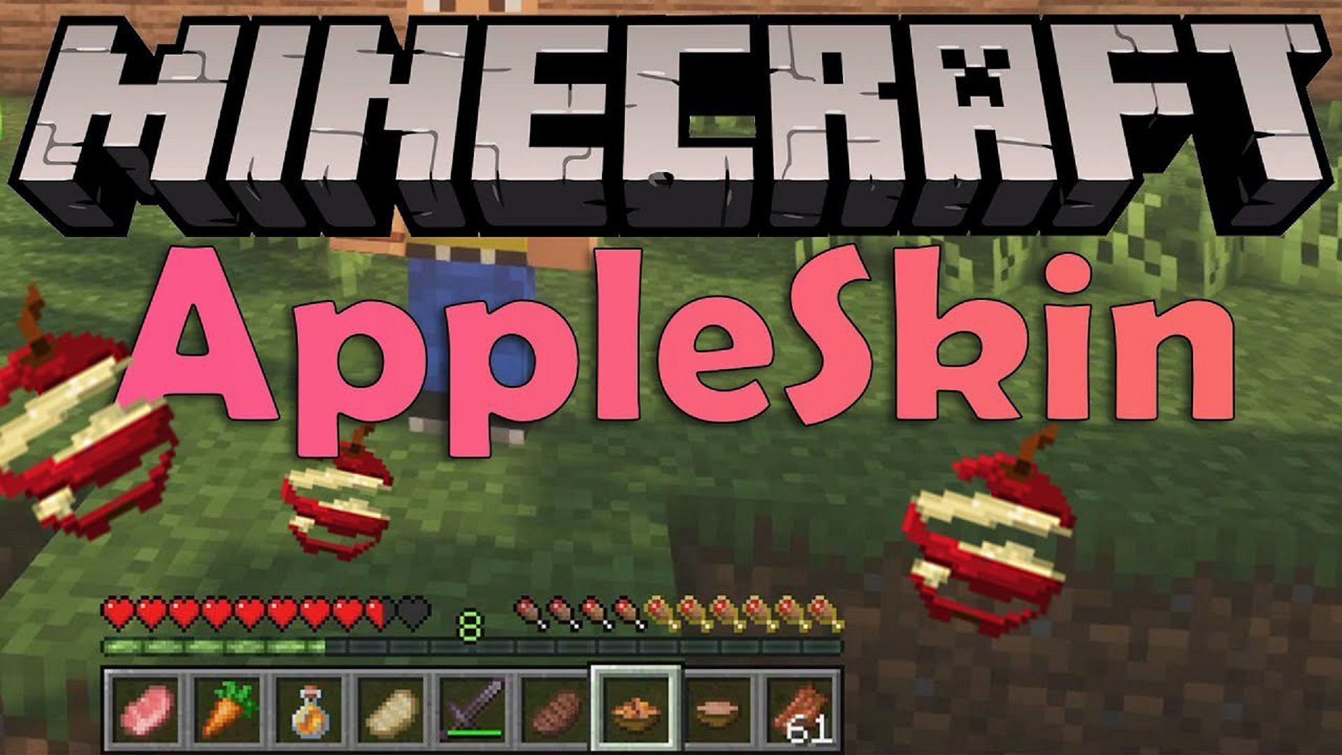 AppleSkin offers improved nutritional information when Minecraft players are having a snack (Image via Squeek502/9Minecraft)