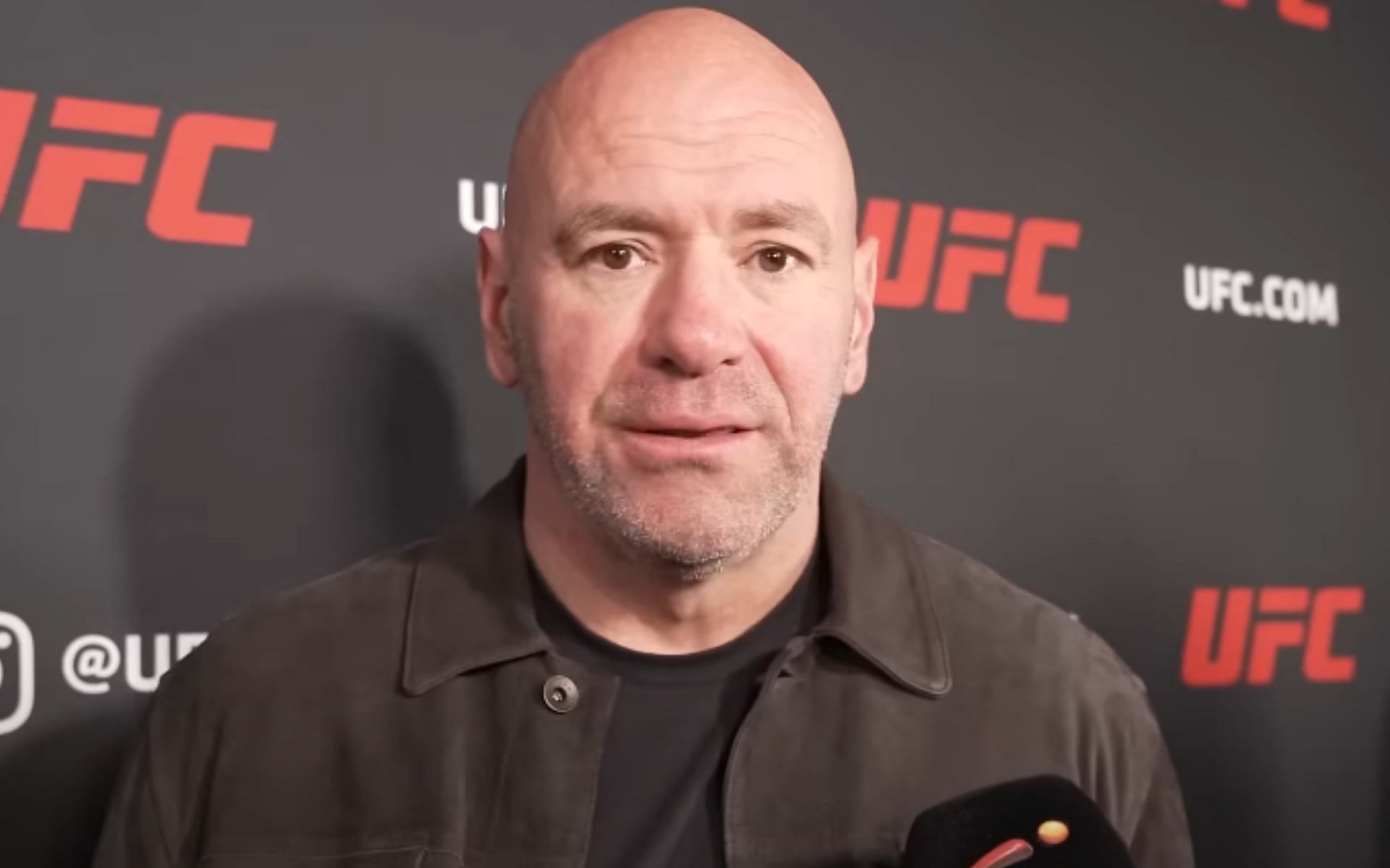 Dana White during media scrum after UFC 295 weigh-ins [Photo credit: TNT Sports - YouTube]