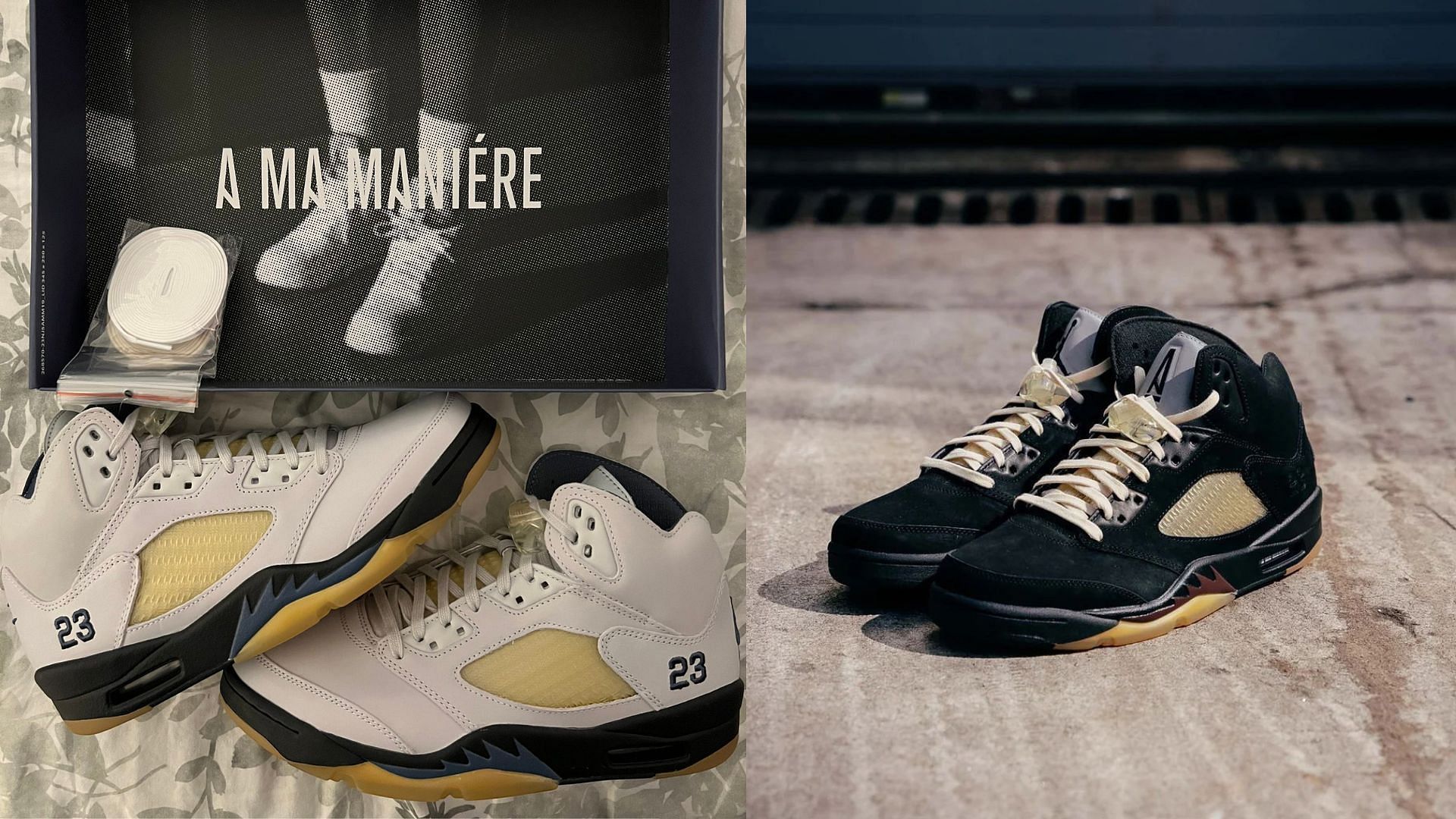 Air Jordan 5 x A Ma Maniere sneaker pack (Image via A Ma Maniere)