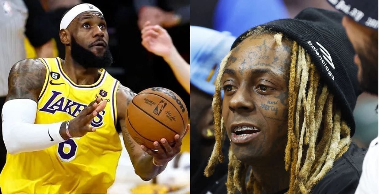 Lil Wayne (R) draws similarities between him and LeBron James (L) in their journey to stardom. -- Getty Images