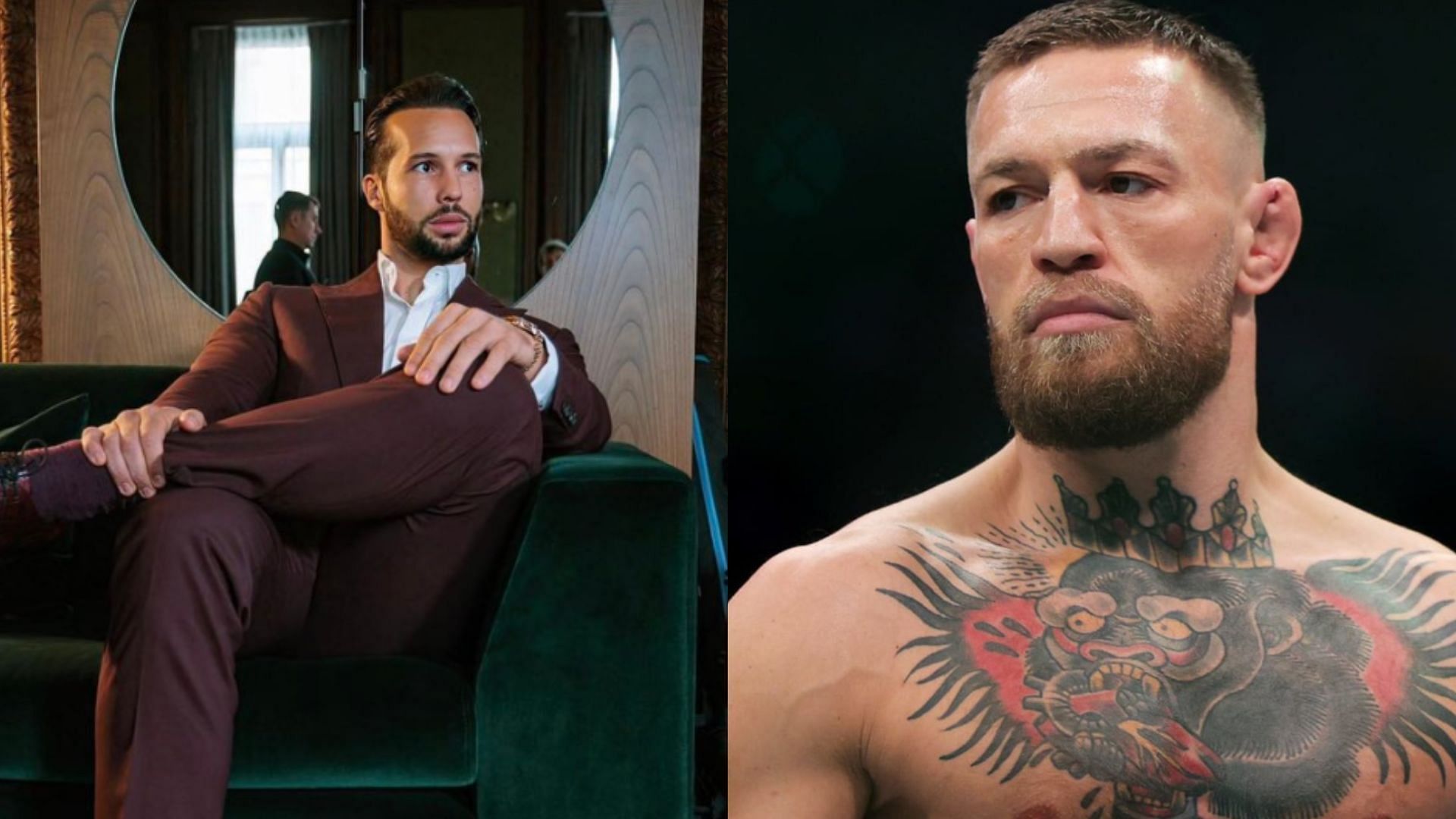 Tristan Tate (left), Conor McGregor (right) [Images courtesy of @tatethetalisman on X &amp; ufc.com]