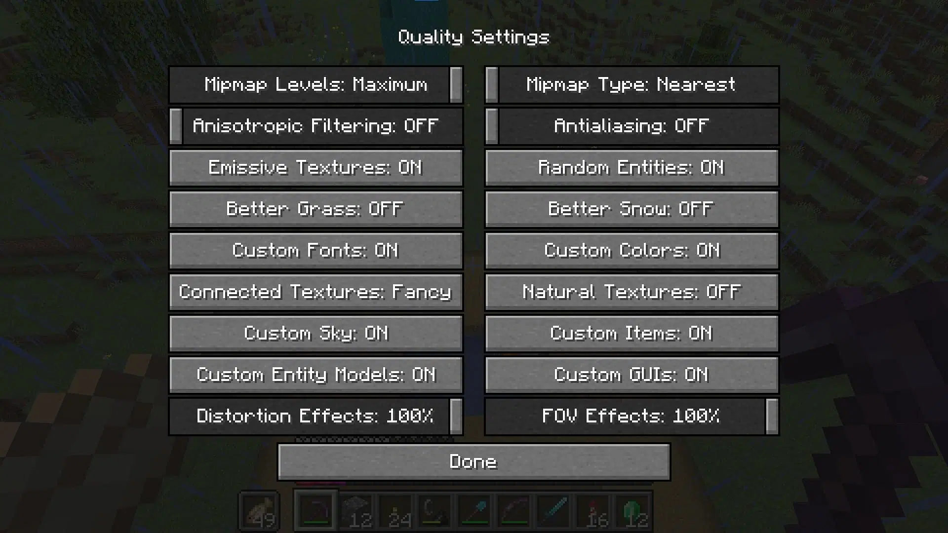 Antialiasing in Optifine (Image via Mojang)