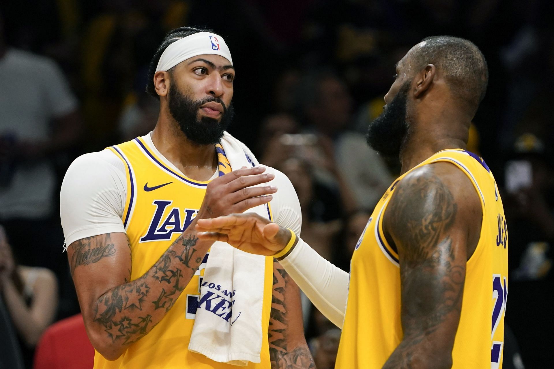 Anthony Davis and LeBron James of the LA Lakers