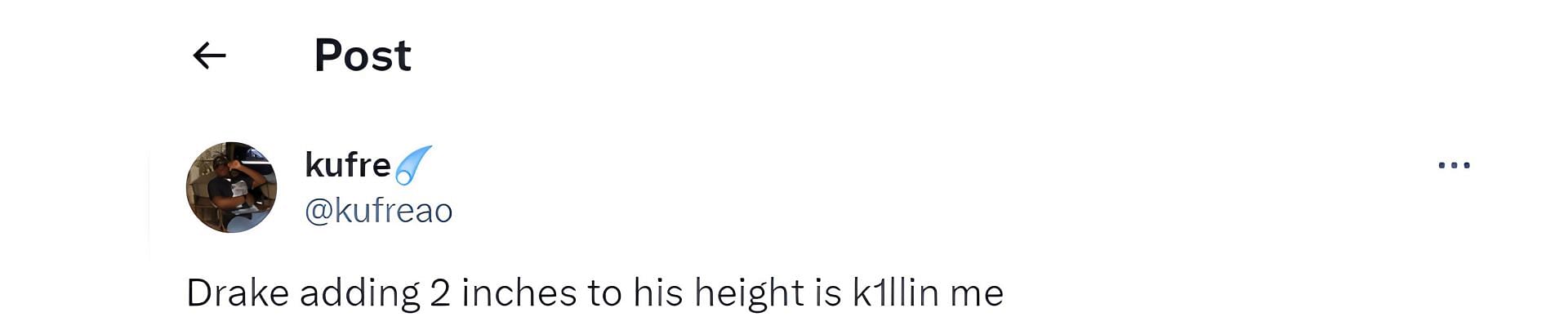 reaction to the rapper&#039;s height claim (image via @mosthiphop)