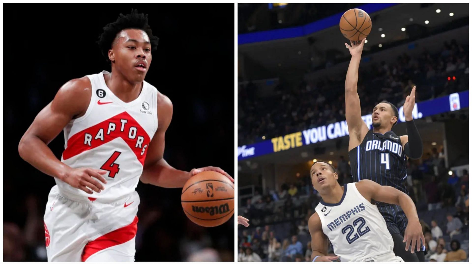 Scottie Barnes (left) and Jalen Suggs (right) have been among the underrated NBA players that have played great early in the season (AP Photo/Brandon Dill - Noah Murray)