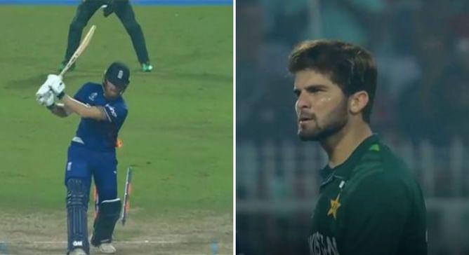 [Watch] Shaheen Afridi sends off-stump flying as Ben Stokes misses out on consecutive 2023 World Cup centuries during ENG vs PAK clash