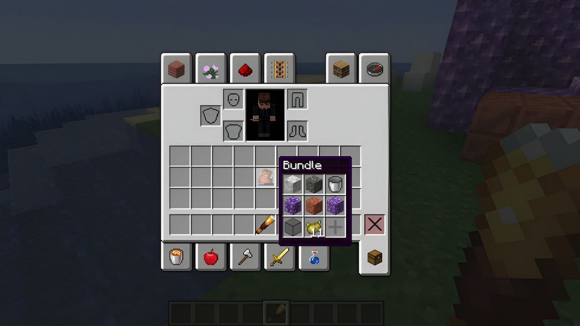 Bundles may not be fully implemented in Minecraft, but they&#039;re still great for inventory management (Image via Mojang)