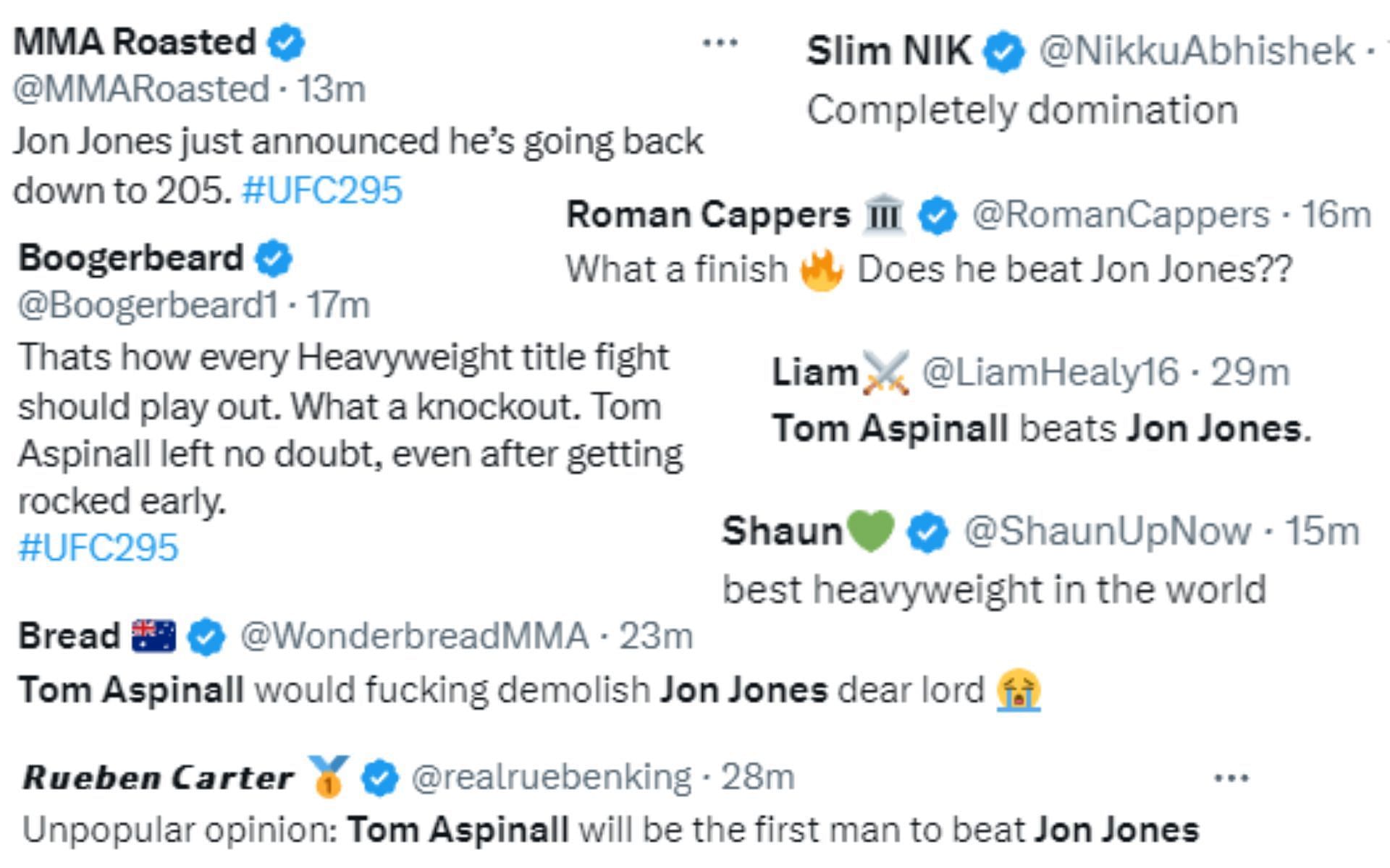 Fan reactions to Aspinall&#039;s UFC 295 win