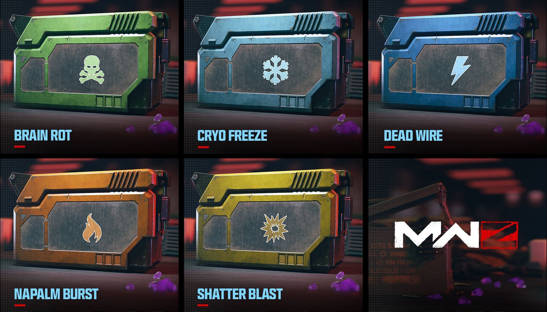 Ammo Mods: Brain Rot, Cryo Freeze, Dead Wire, Napalm Burst, Shatter Blast (Image via Activision)