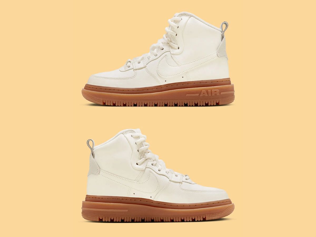 Nike Air Force 1 High UT 2.0 &ldquo;Cream&rdquo; sneakers (Image via Sneaker News)