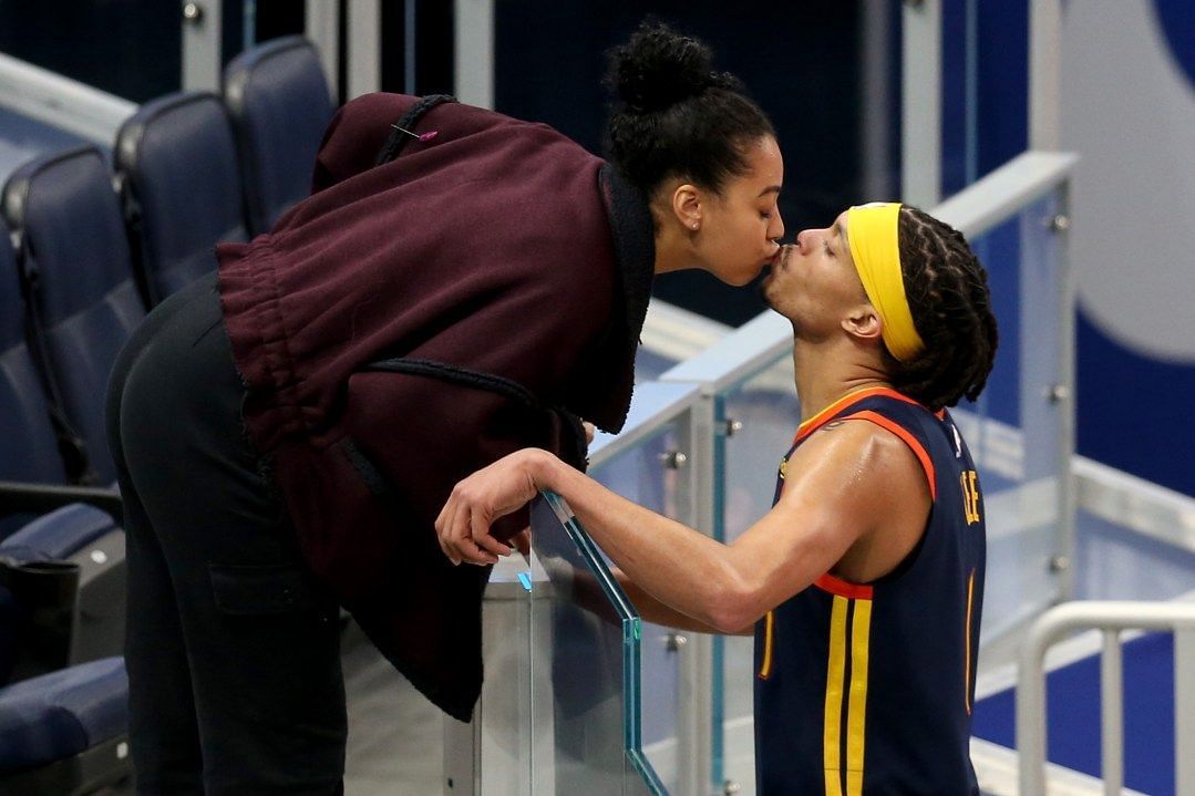 Damion Lee and his wife Sydel Curry-Lee after a Warriors game at Chase Center (Photo credit: Ray Chavez/Bay Area News Group)