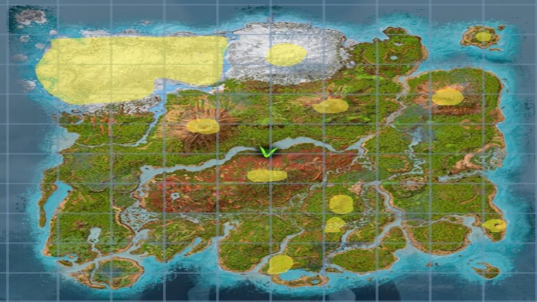 All ARK Survival Ascended crystal farm locations on The Island